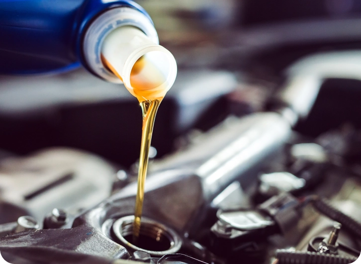 Oil pouring into engine